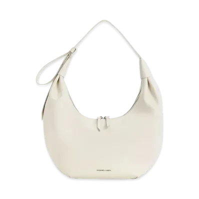 CHARLES & KEITH Odera Curved Hobo Bag "Cream"