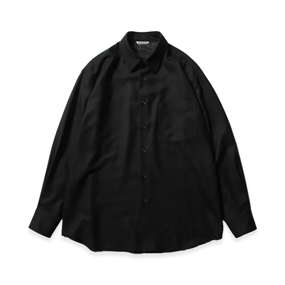 AURALEE Super Light Wool Shirt "Black"