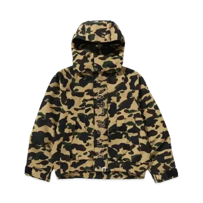 A BATHING APE Bape Legacy 1st Camo Short Snowboard Jacket "Yellow"