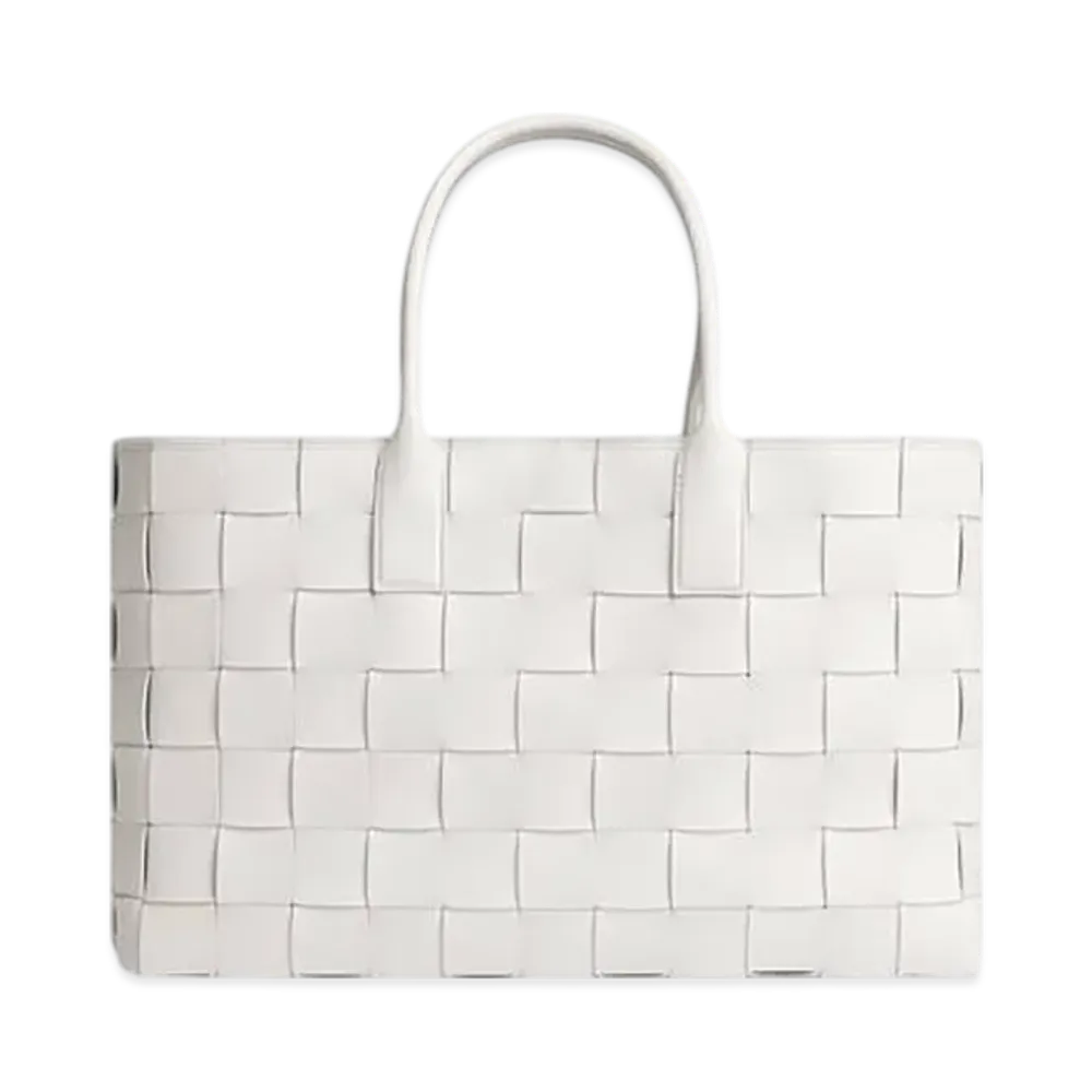 Bottega Veneta Maxi Intreccio Tote "White/Black"