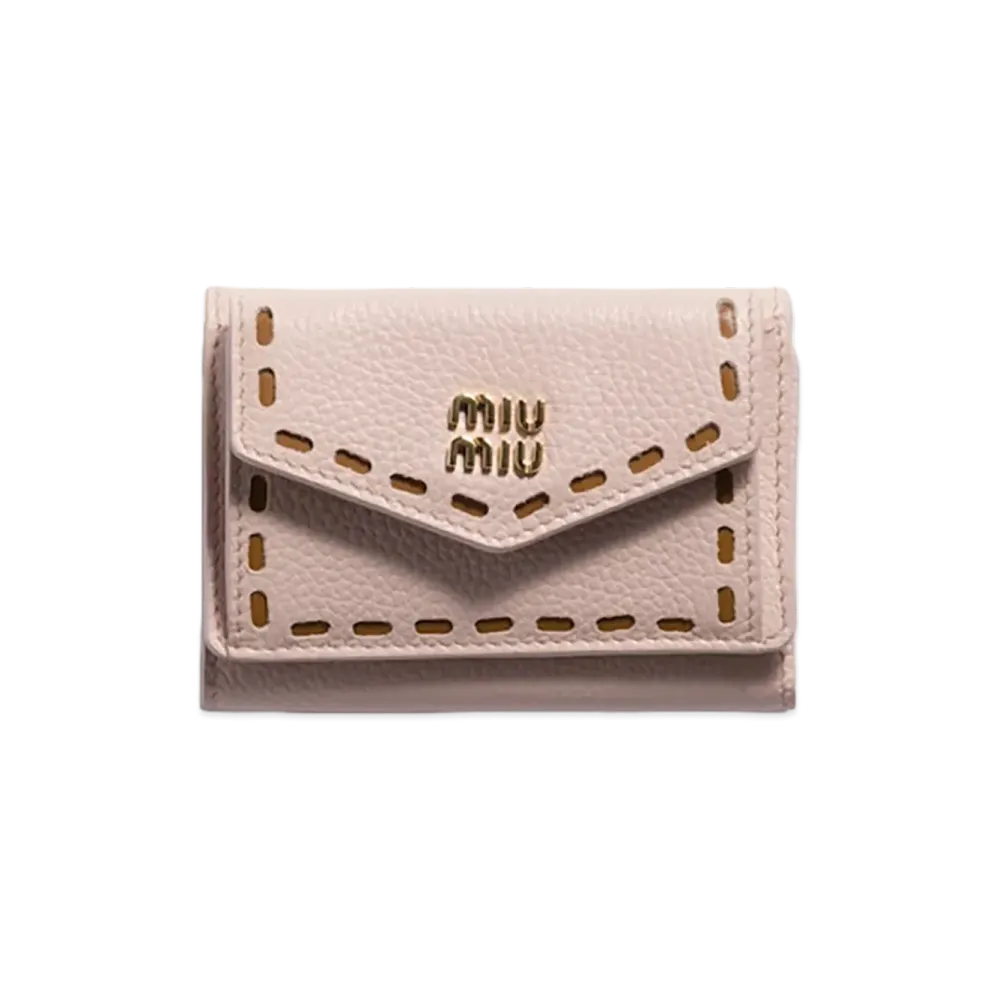 MIU MIU Leather Wallet "Gem/Caramel"