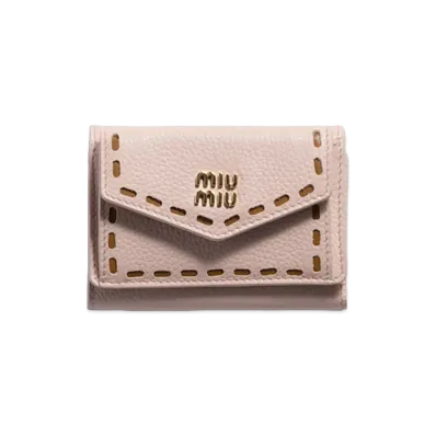 MIU MIU Leather Wallet "Gem/Caramel"