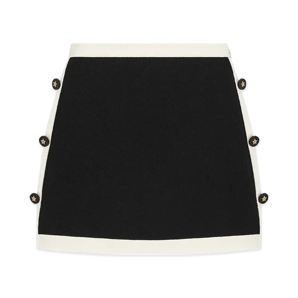 Dior Women's Dioriviera Mini Straight Skirt Technical Knit "Black/Ecru"