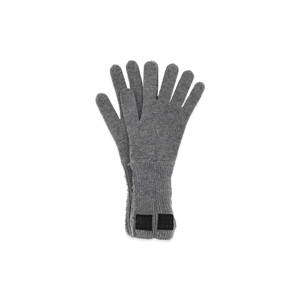 MM6 Maison Margiela Women's Wool Blend Gloves "Grey"