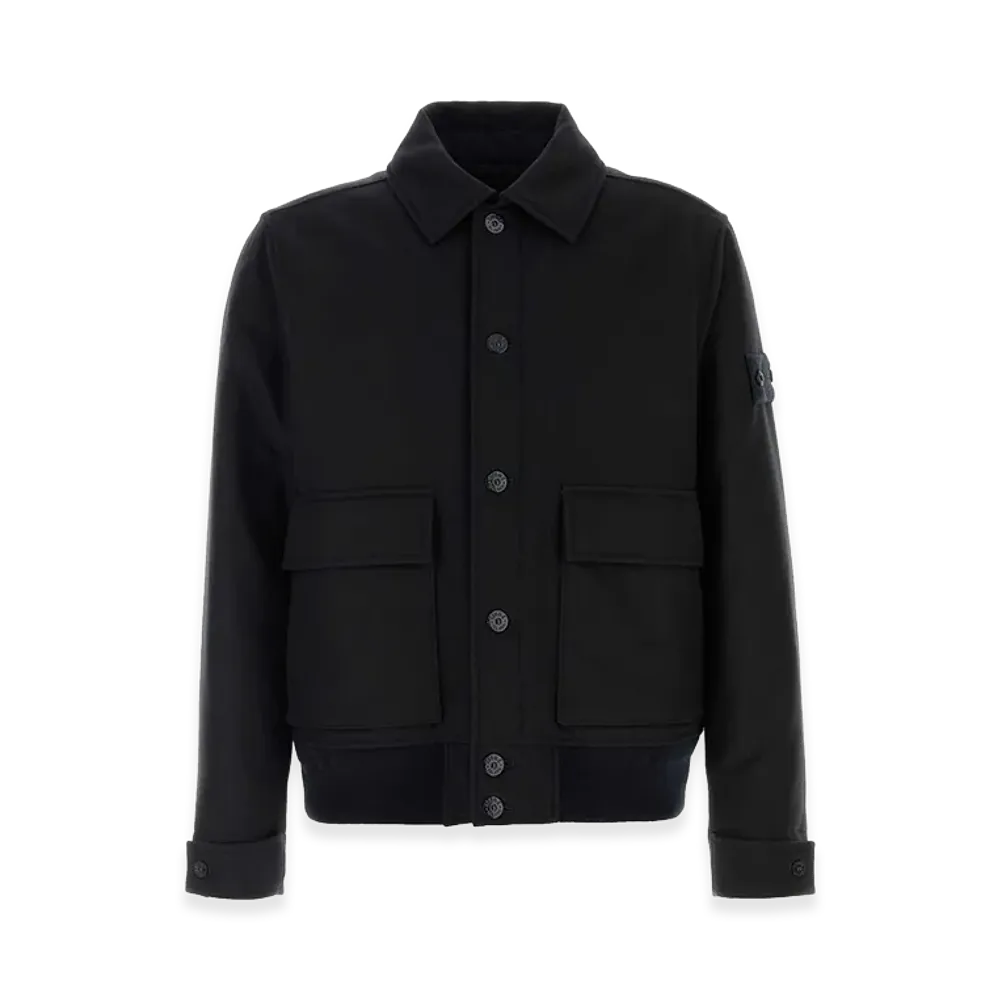 Stone Island Virgin Wool Utility Jacket "Blue"