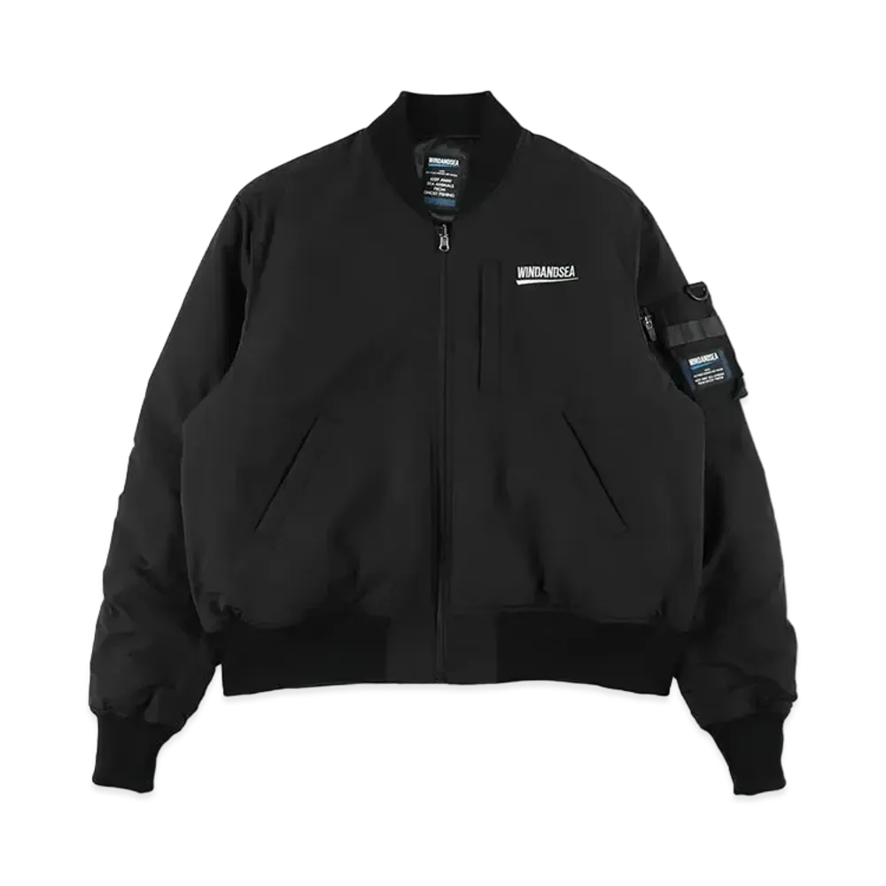 WIND AND SEA Fishnet Recycled Nylon MA-1 Jacket "Black"