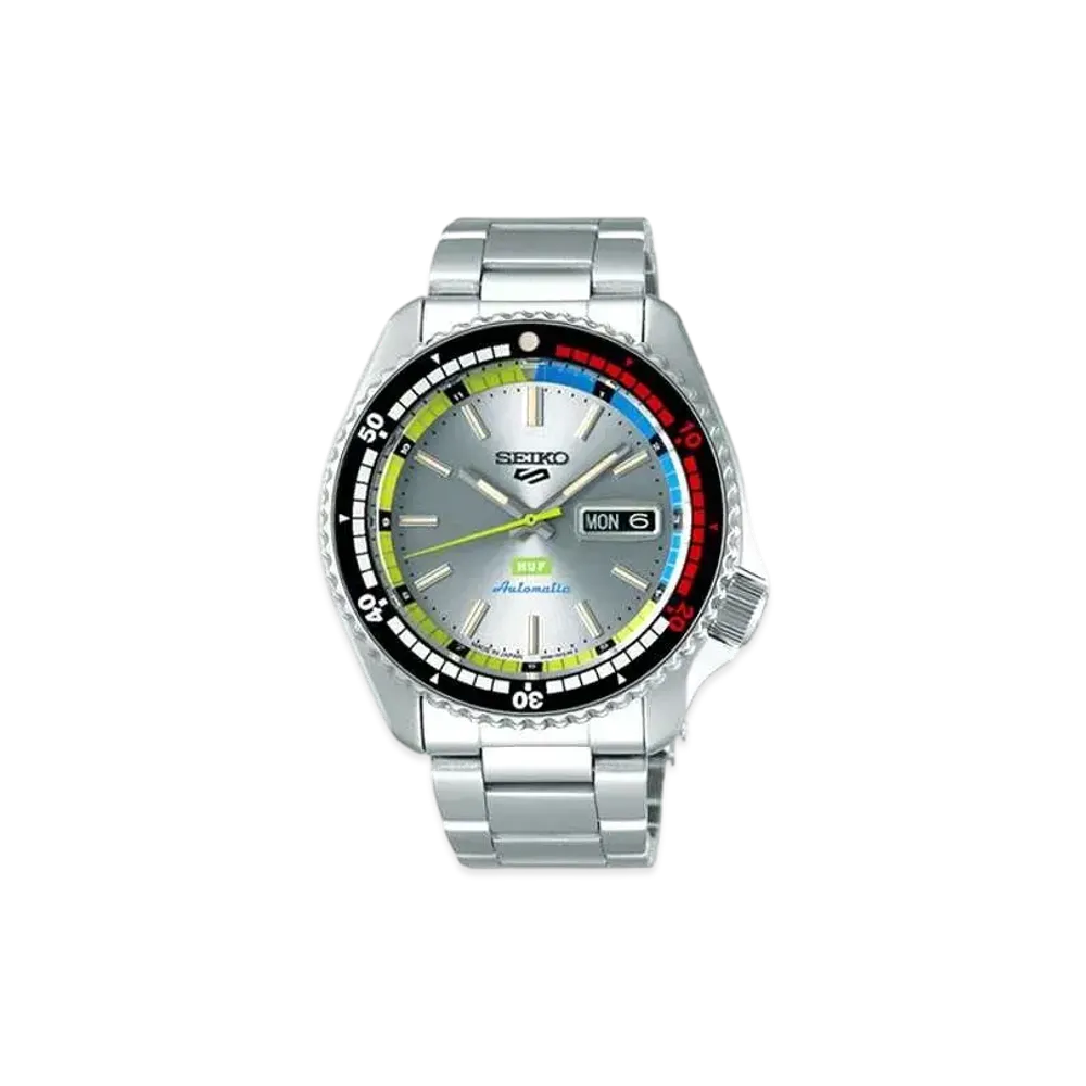 SEIKO 5 Sports SKX Series x HUF World Exclusive 7000 (Japan Exclusive 1000) "Blue Silver/Huf Green"