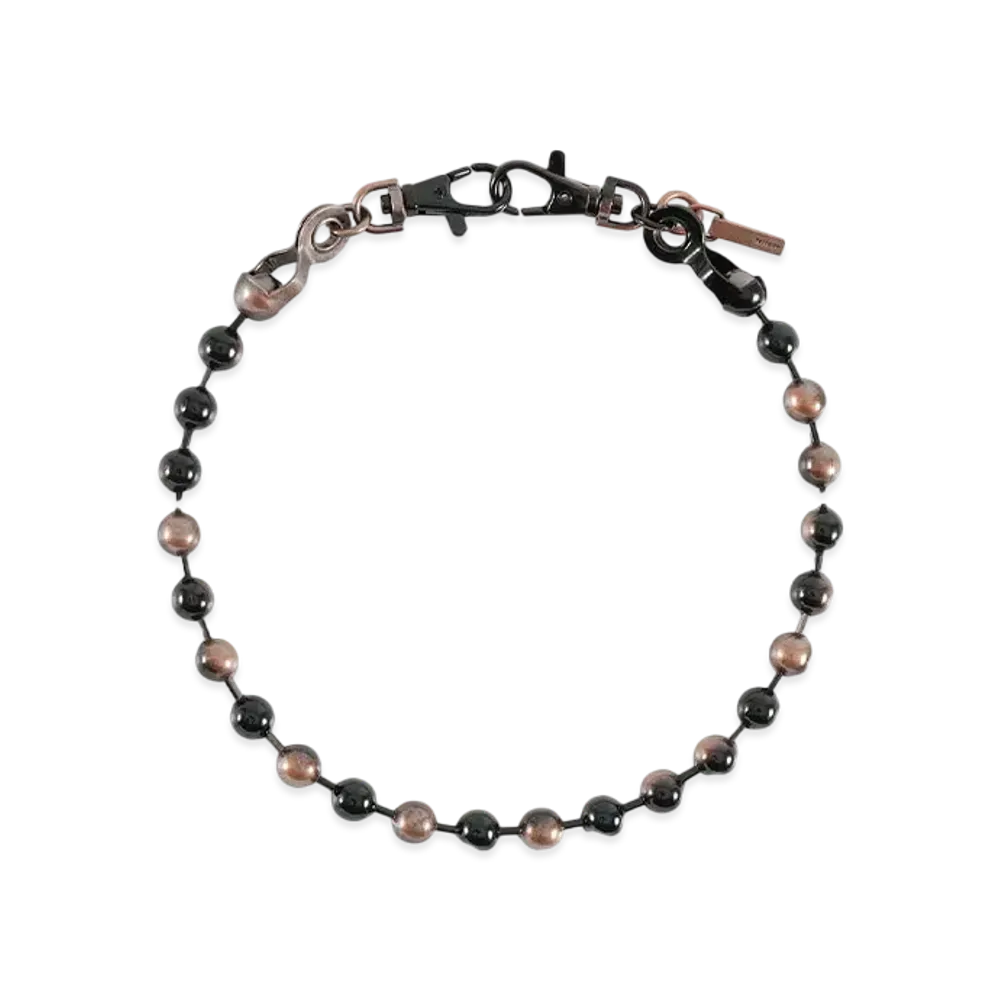 WE11DONE Colored Ball Chain Necklace "Brown"