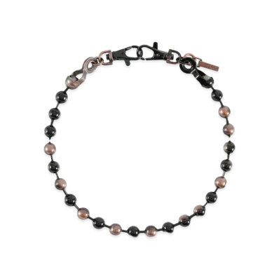 WE11DONE Colored Ball Chain Necklace "Brown"