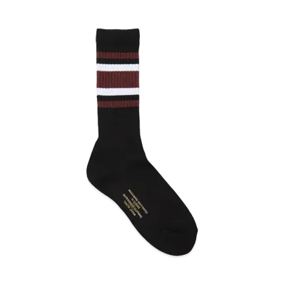 WACKO MARIA Striped Jacquard Socks "Black/Brown"