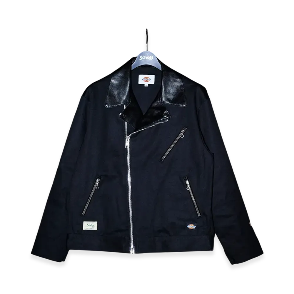 Schott x Dickies Leather Comb. Double Riders "Black"