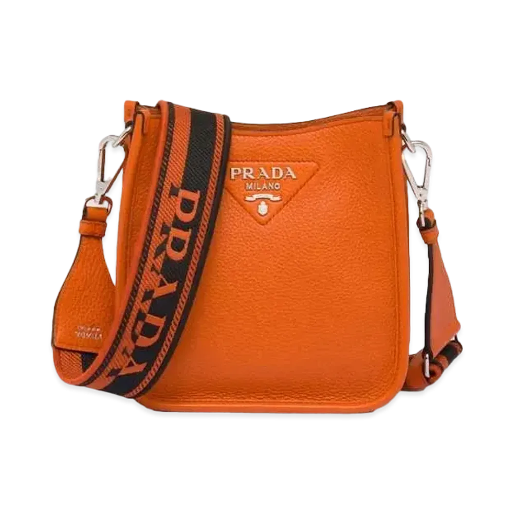 PRADA Leather Mini Shoulder Bag "Papaya"