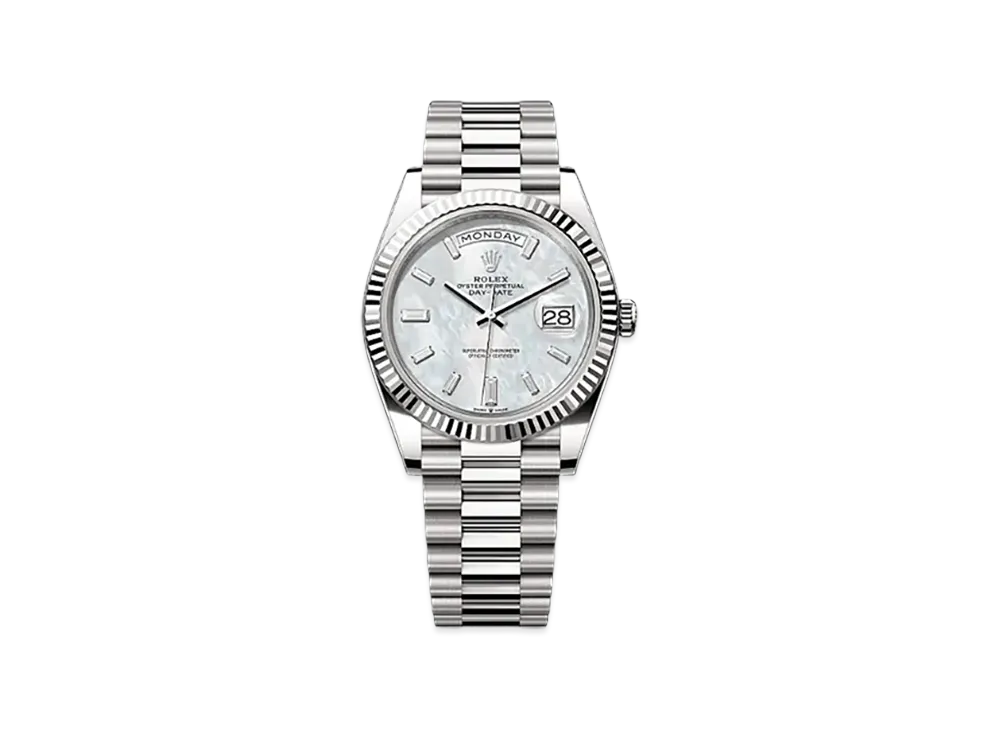 ROLEX Day-Date 40mm White Gold 228239 "White Mother-of-Pearl"