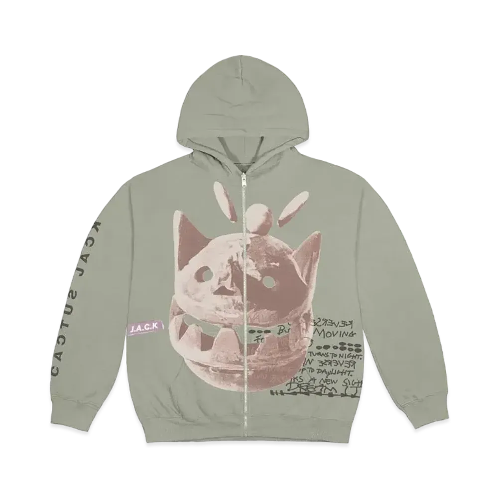 Travis Scott Cactus Jack NEW SIGHT ZIP UP HOODIE "Grey"
