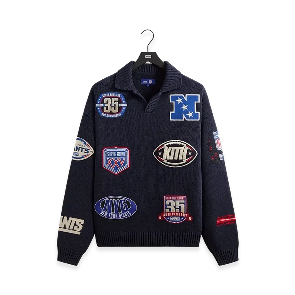 Kith x the NFL New York Giants Nelson Rugby Sweater "Nocturnal"