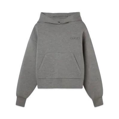 GUCCI Viscose Jersey Hooded Sweatshirt "Grey"