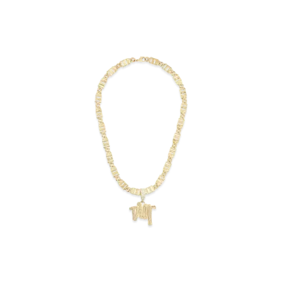Dior x Shawn Stussy Chain Link Necklace Gold-Tone Brass with Crystals "Gold"