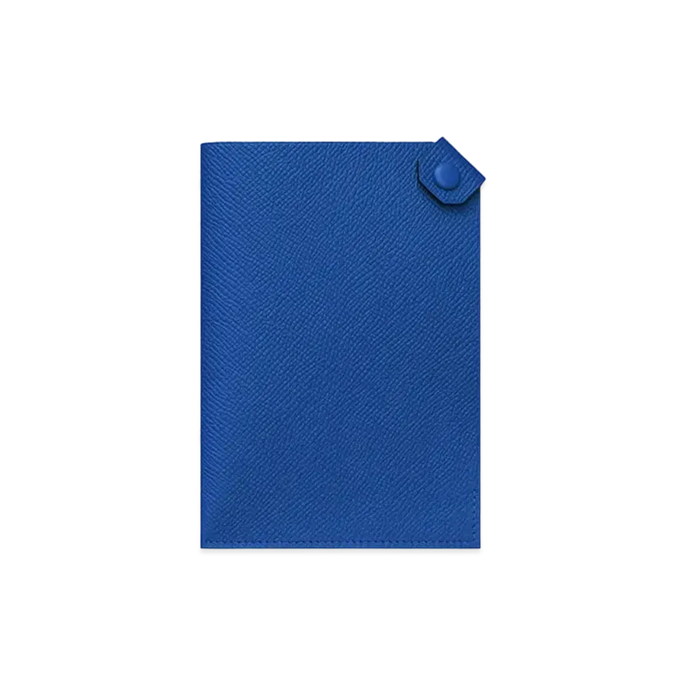 Hermes Tarmac Passport Holder "Blue Royal"