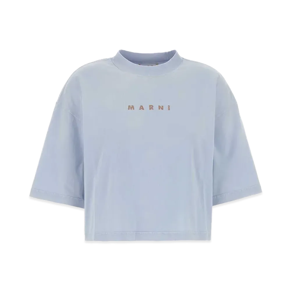 MARNI Women's Cotton T-Shirt "Light Blue/Powder Blue"