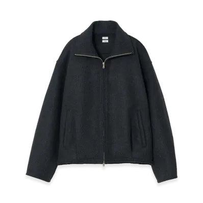 YOKE Wool Cashmere Balloon Silhouette Blouson "Charcoal"