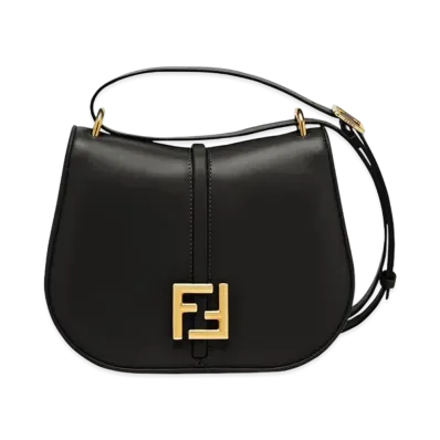 FENDI Cmon Medium Leather Bag "Black"