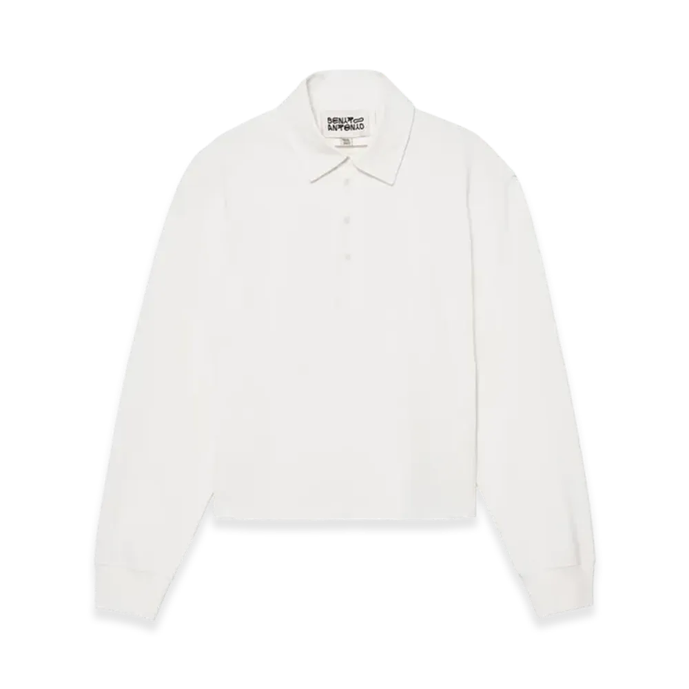 ZARA x Bad Bunny Benito Antonio Cropped Fit Cotton Polo Shirt "Off White"