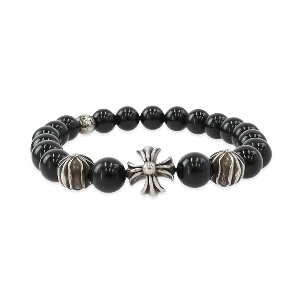 Chrome Hearts 8mm V13 Beads Bracelet "Black/Silver"