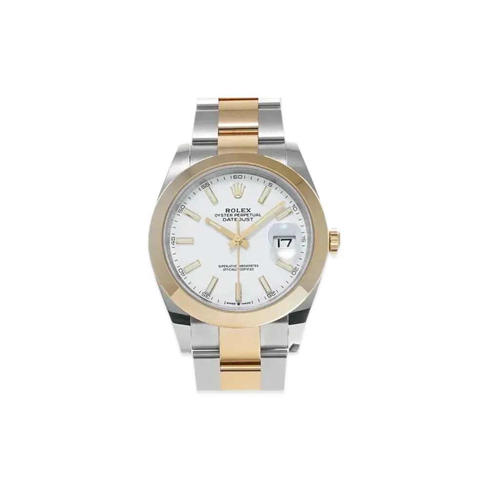 ROLEX Datejust 41 Oyster 41mm "White/Oyster Steel/Yellow Gold"