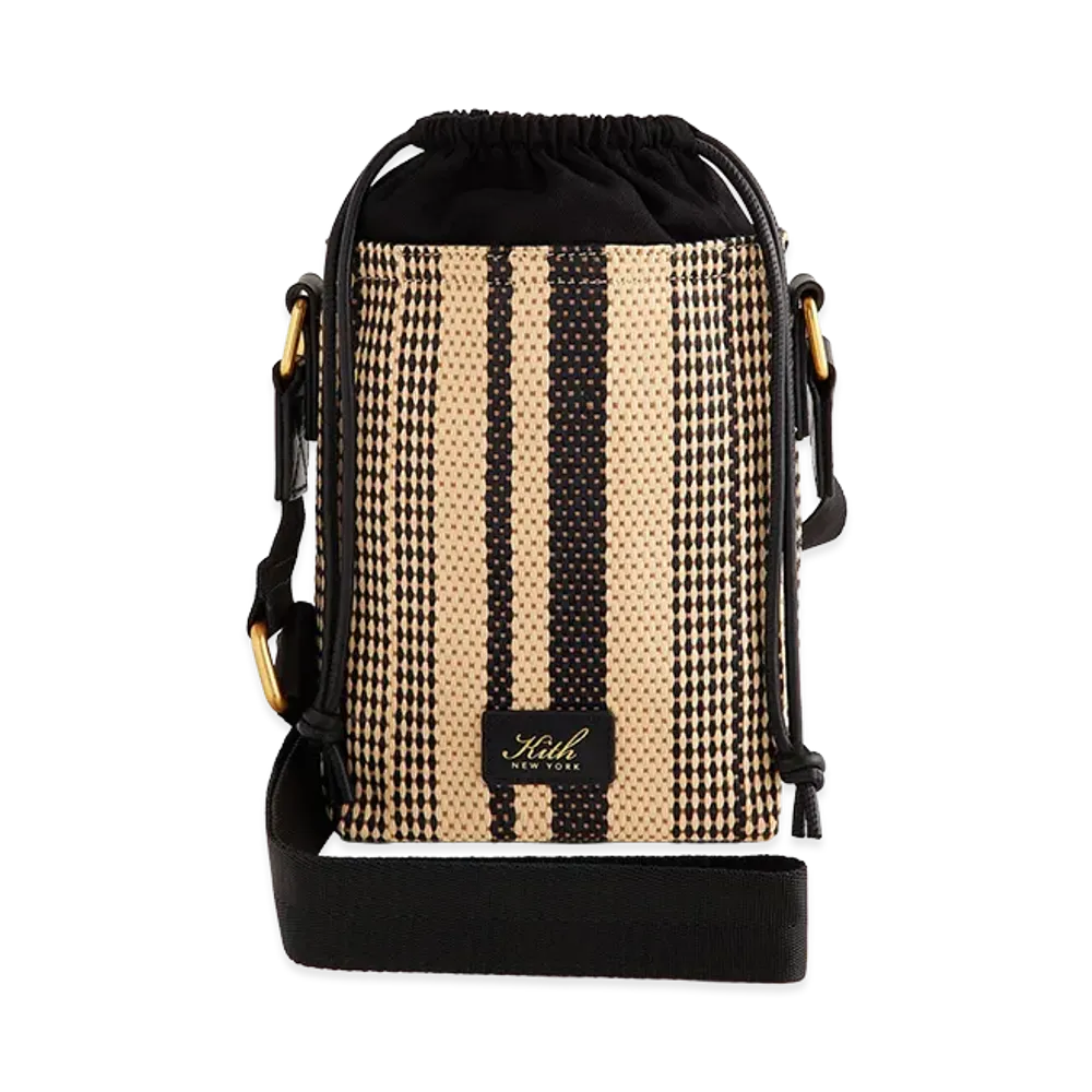 Kith Striped Raffia Drawstring Pouch "Radiant"