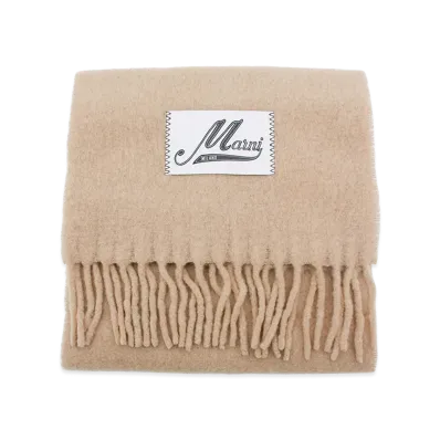 MARNI Women's Logo Patch Scarf "Pink"
