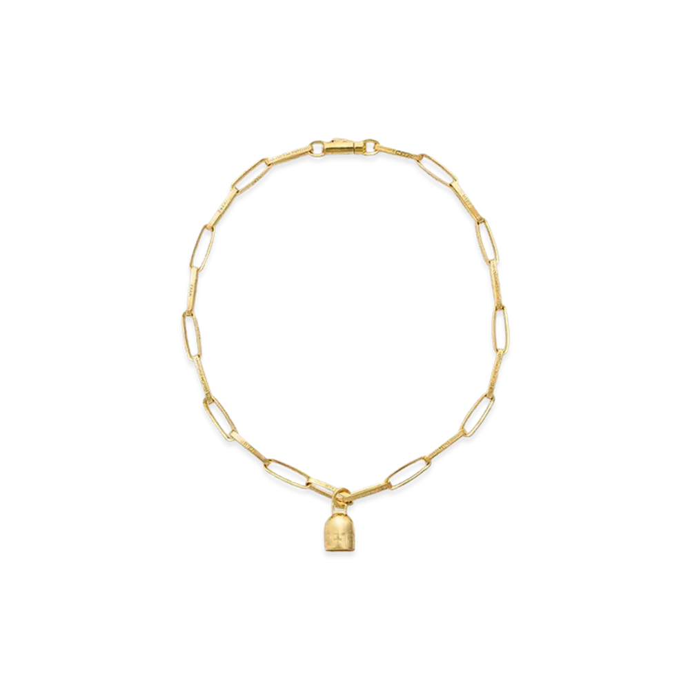 HYKE x END CUSTOM JEWELLERS Women's Good Luck Bell Half Round Chain Necklace "Gold"