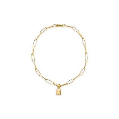 HYKE x END CUSTOM JEWELLERS Women's Good Luck Bell Half Round Chain Necklace "Gold"