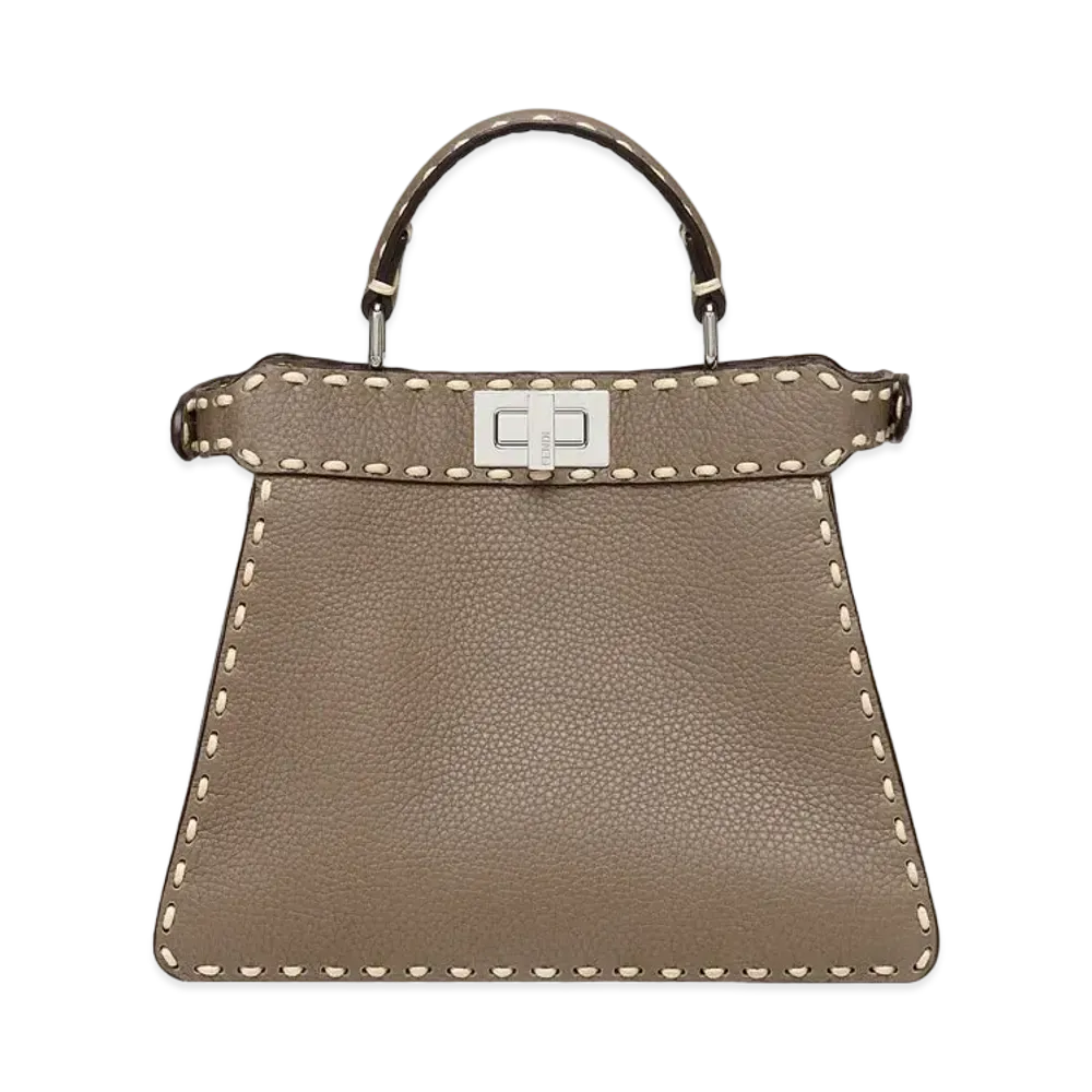 FENDI Peekaboo Iseeu Small Full Grain Leather Bag "Gray"