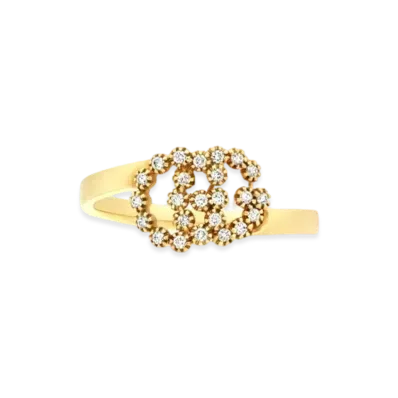 GUCCI Double G Ring With Diamonds