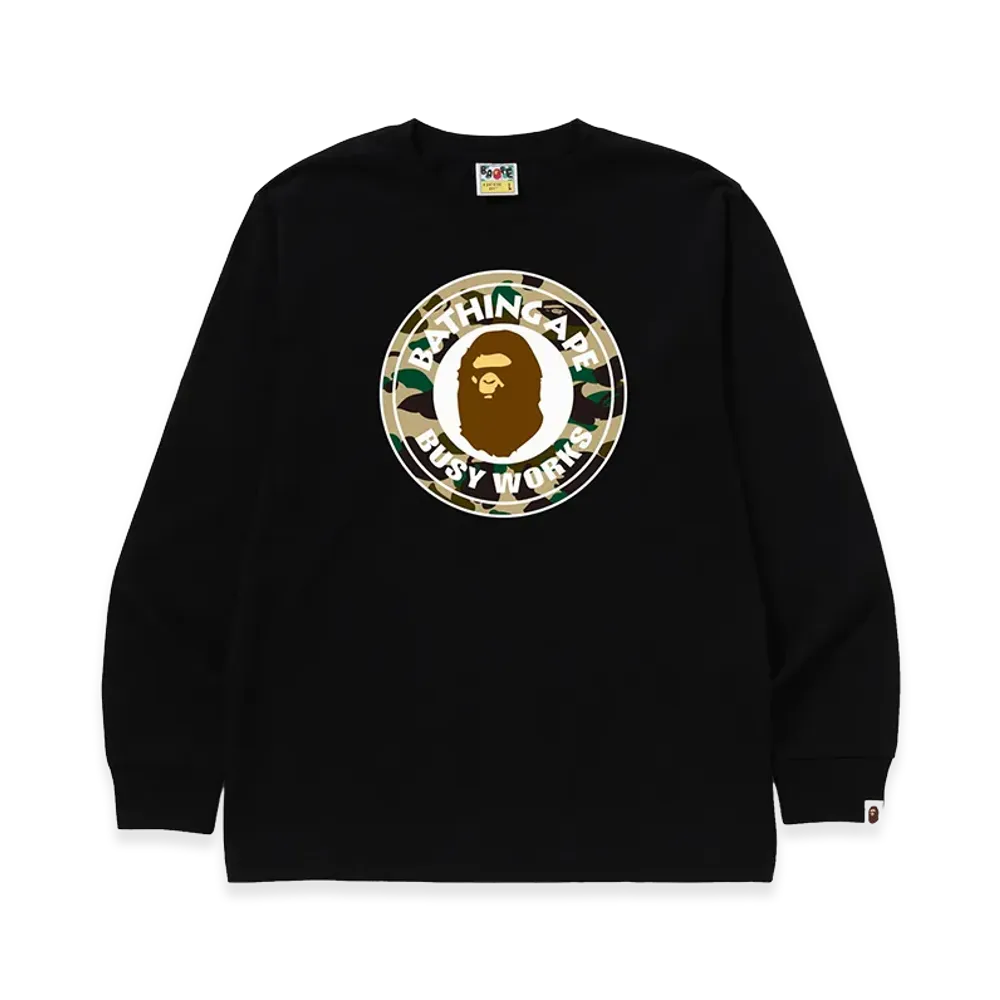 A BATHING APE Busy Works LS Tee "Black/Yellow"