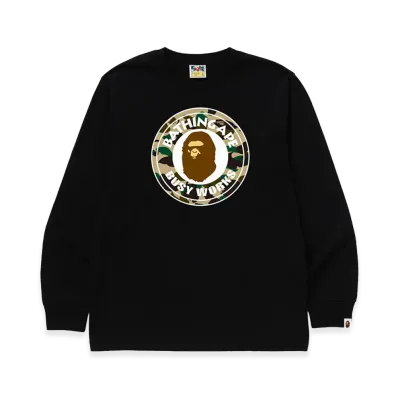 A BATHING APE Busy Works LS Tee "Black/Yellow"