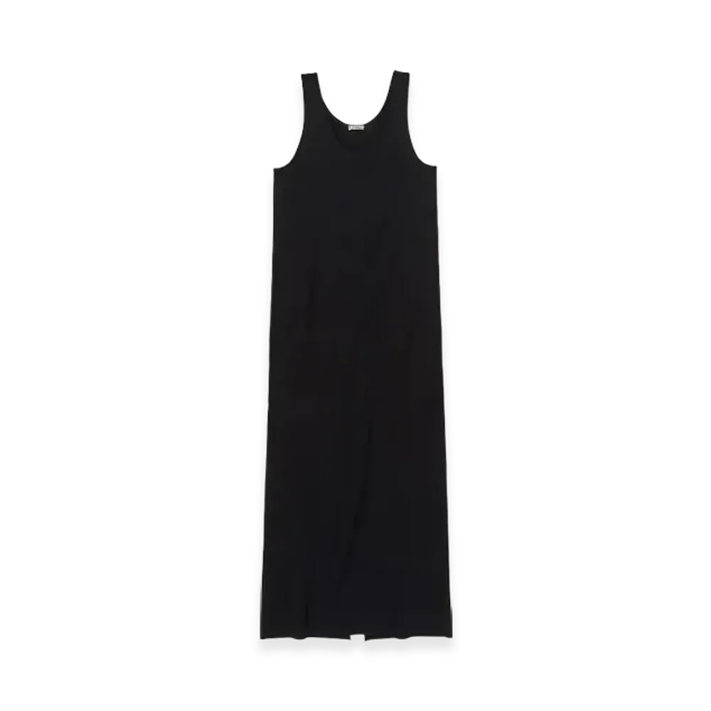AURALEE Cotton Silk Stretch Double Face Knit Dress "Black"