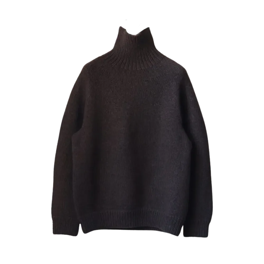 COMOLI Yak Washi Hand Turtleneck Knit - 24AW "Brown"