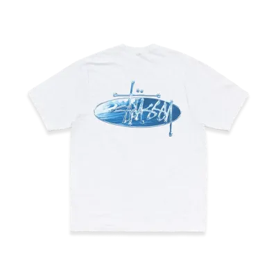 Stussy Wave Oval Tee "Ash Heather"