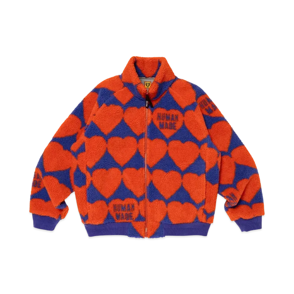 HUMAN MADE Heart Fleece Jacket "Orange"