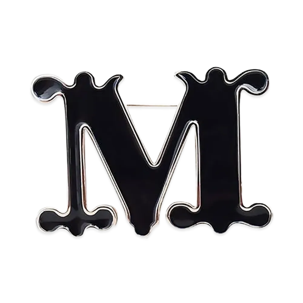 Max Mara Women's Egrege Monogram Brooch "Navy Blue"