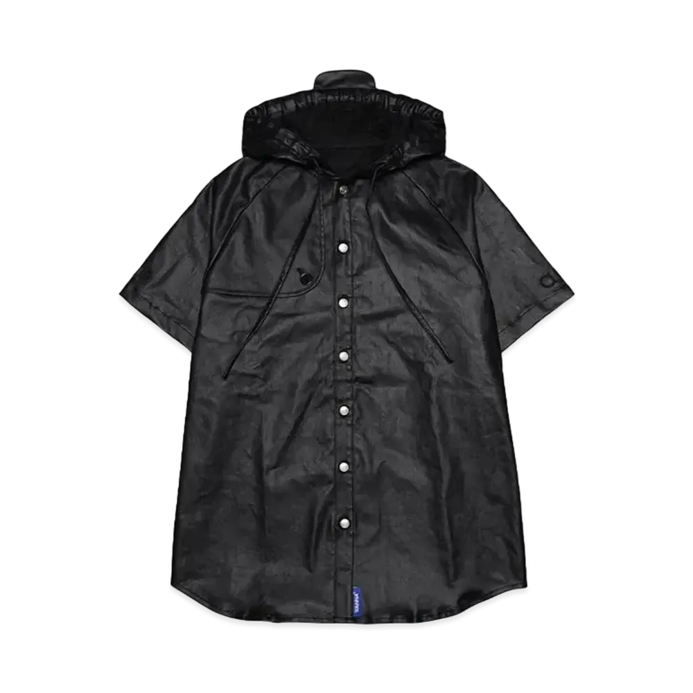 WANNA ECO LEATHER Hooded sharlock shirts s/s "BLACK"