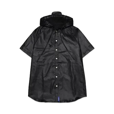 WANNA ECO LEATHER Hooded sharlock shirts s/s "BLACK"
