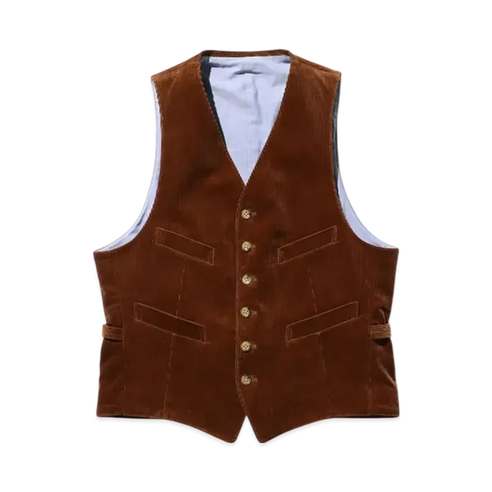 BEAMS Waistcoat Corduroy "GoldenBrown"