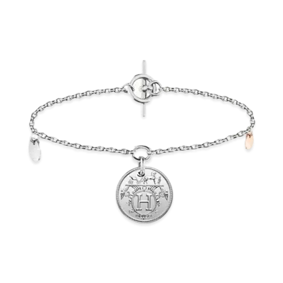 Hermes Hermes Ex-Libris Bracelet PM "Silver/Pink Gold"