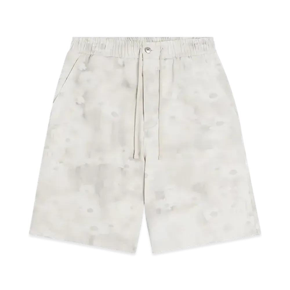Maison Kitsune Elasticated Denim Bermuda "Smoke Print"