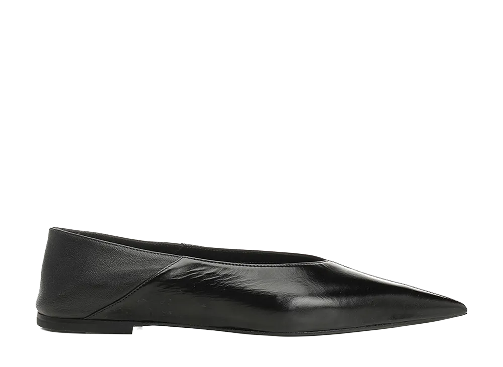 Saint Laurent Women's Carolyn Leather Ballerinas "Black"
