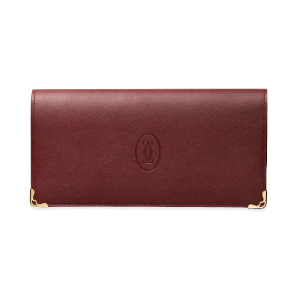 Cartier International Wallet with Gussets, Must de Cartier "Burgundy"