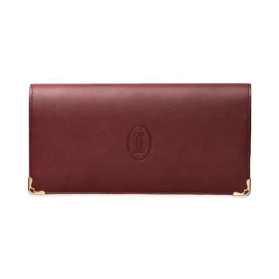Cartier International Wallet with Gussets, Must de Cartier "Burgundy"