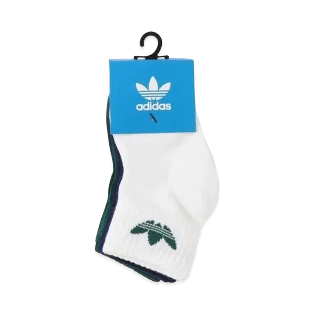 adidas Kids Ankle Socks 3 Pairs "White/Pantone/Black"